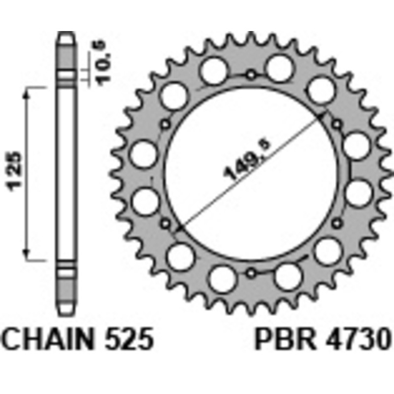 Couronne PBR acier standard 4730 - 525