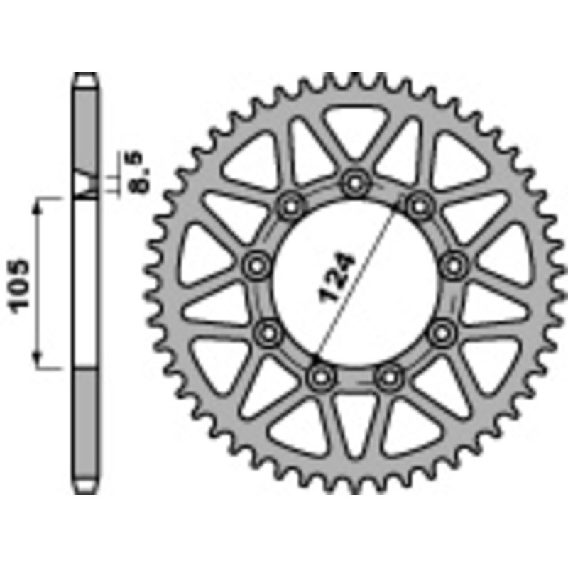 PBR Steel Standard Rear Sprocket 3505 - 520