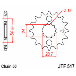 JT SPROCKETS Steel Standard Front Sprocket 517 - 530