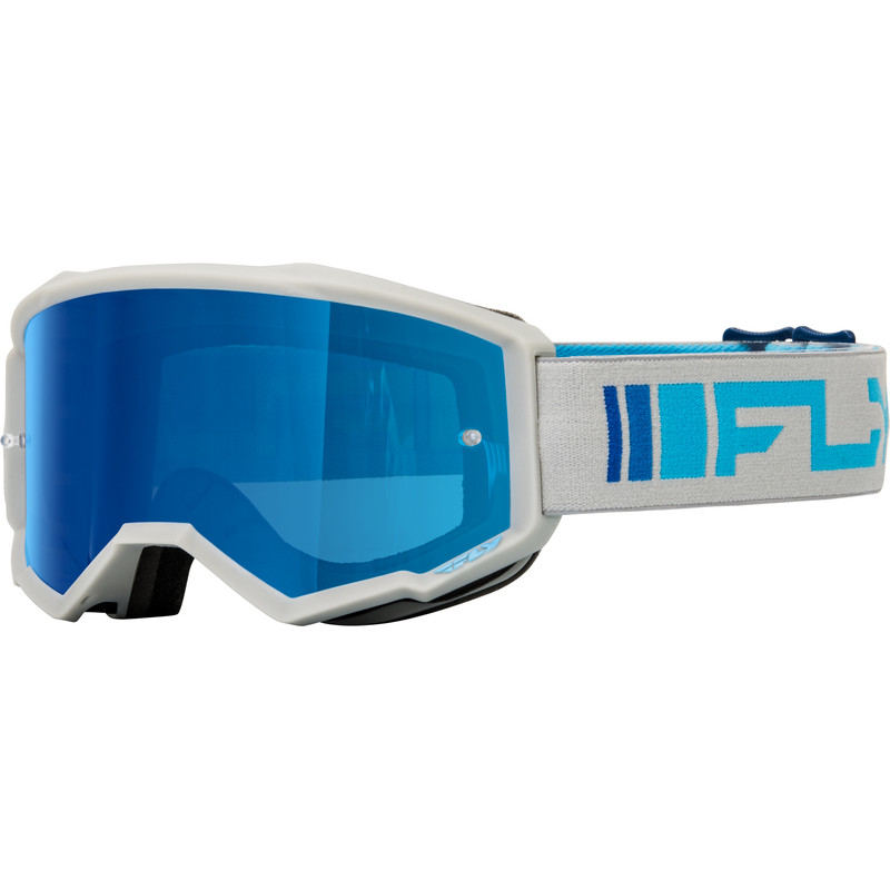 FLY RACING Zone Google SIlver/Blue - Dark Blue/Smoke lens