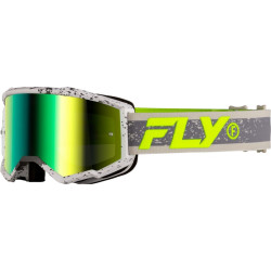 FLY RACING Zone Goggle Dark Grey/Hi-Vis - Iridiscent Green Mirror Lens