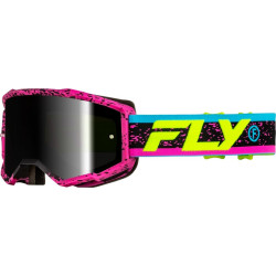 FLY RACING Zone Goggle Pink/Black/Hi-Vis - Black Mirror/Smoke Lens