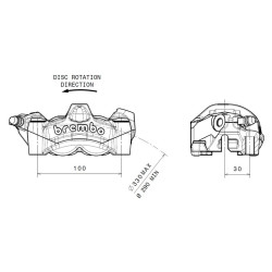 Etrier de frein avant droit BREMBO M50 titane Ø30mm