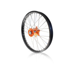 ART MX Complete Front + Rear Wheel 21x1,60/18x2,15 Black Rim/Orange Hub KTM