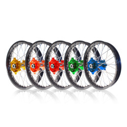 ART MX Complete Front + Rear Wheel 21x1,60/19x2,15 Black Rim/Orange Hub KTM