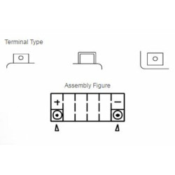 Batterie YUASA sans entretien avec pack acide - YT12B-BS