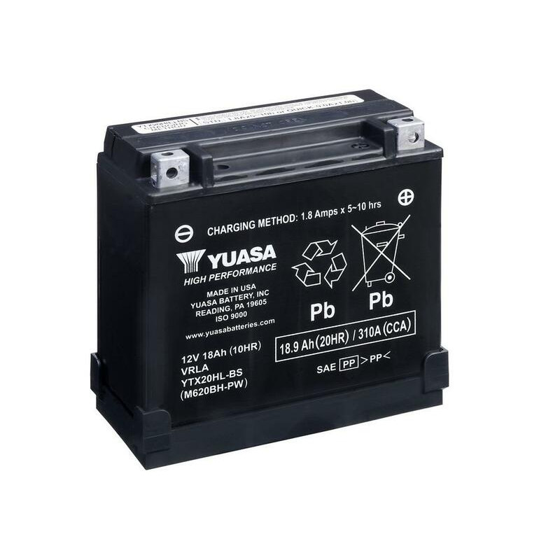 Batterie YUASA sans entretien avec pack acide - YTX20HL-BS-PW